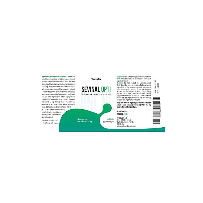 Sevinal Opti ◦ urinary incontinence capsules ◦ in Zhet